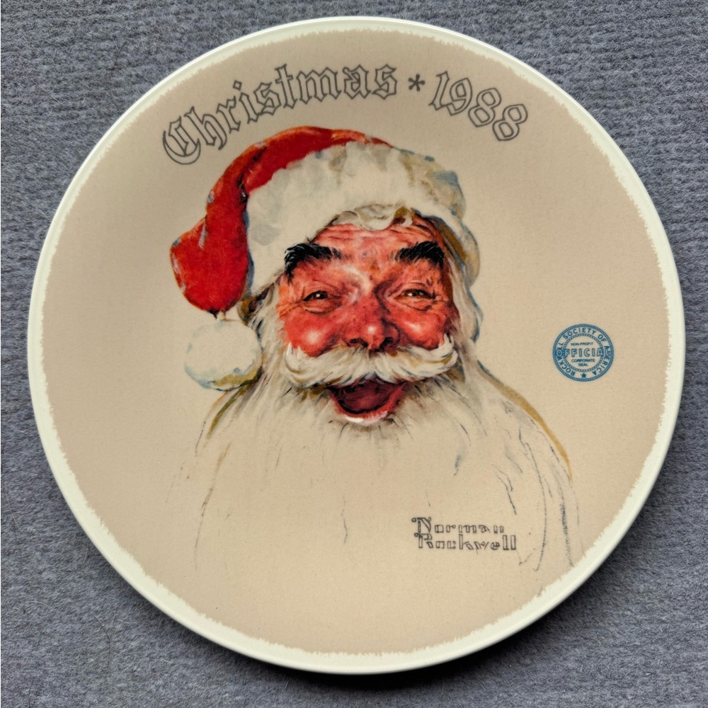 Norman Rockwell Christmas 1988 Santa Claus Collector Plate 8” Edwin Knowles